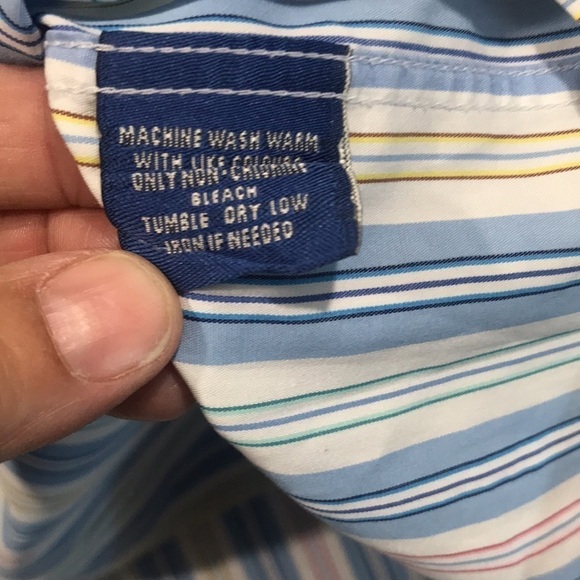 Faconnable 100% Cotton Pastel Stripe Short Sleeve Woven Shirt size XL - Picture 6 of 8